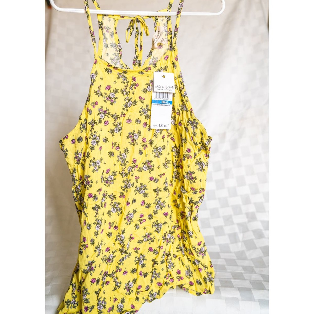 Ultra Flirt - Back-Tie Tank Top, Yellow, Sm